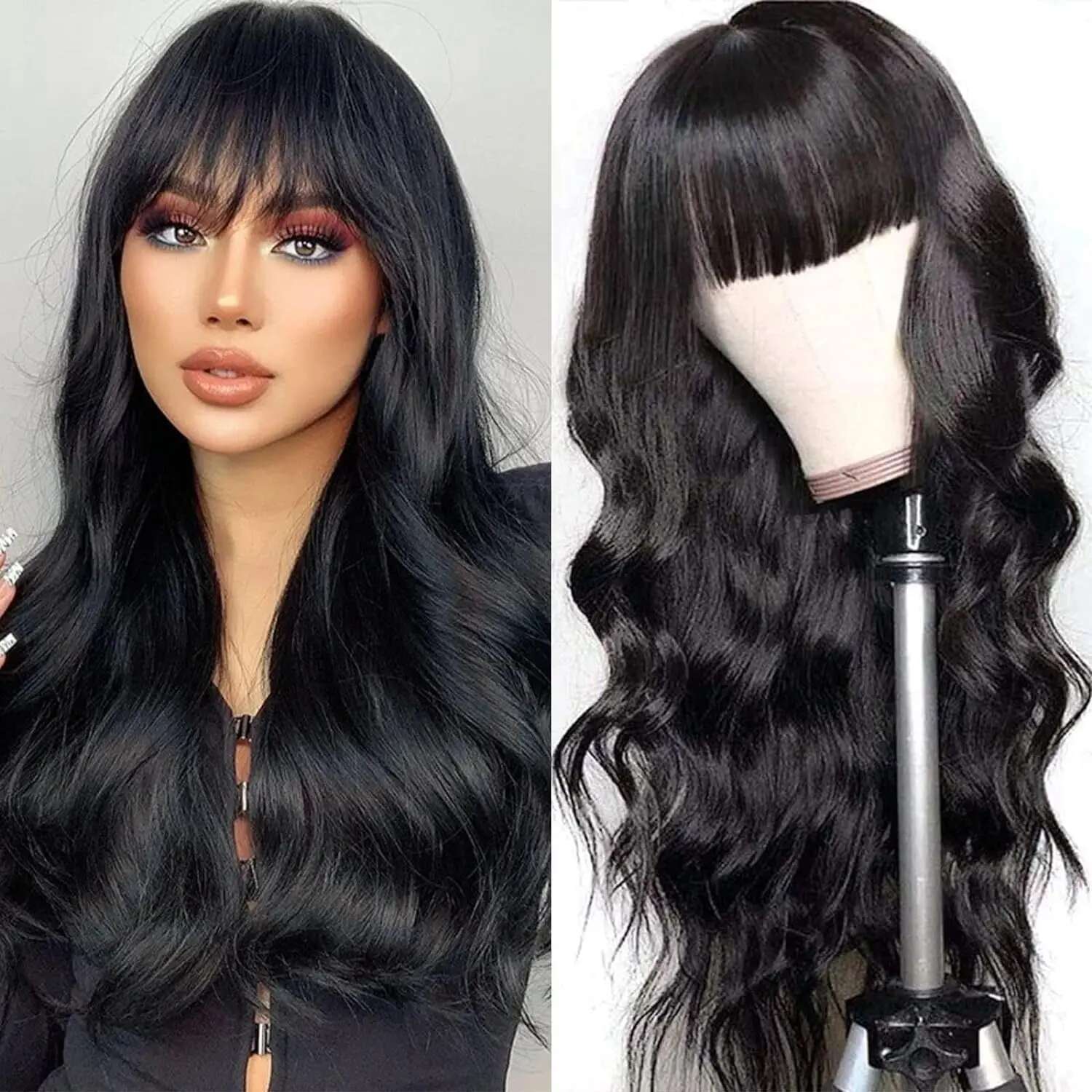 Straight Human With Bangs Full Hine Made Wig Cheap Brazilian Hair Short Bob Density Wigs Tote Bag Tote Bag