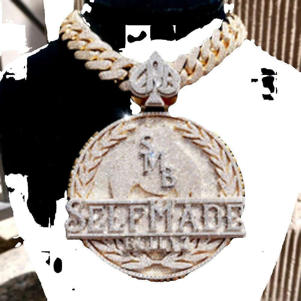 Hip Hop Pendant Bling Iced Out Moissanite Jewelry Sterling Sier Dia Charm Necklace