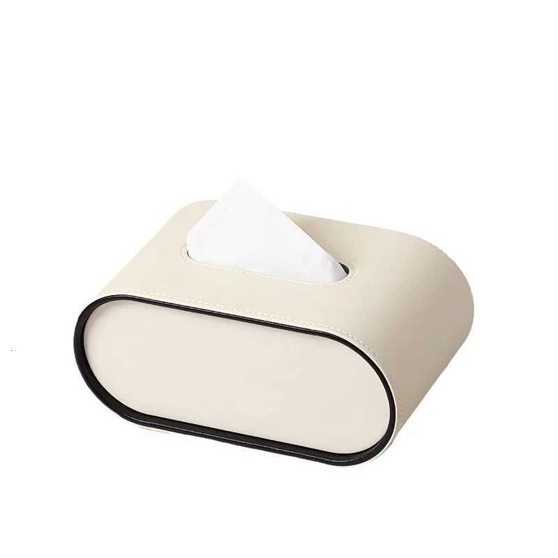 Luxurious Creative Leather Tissue Box High-end Oval Tissue Box Living Room Bedroom Desktop Napkin StorageM251124