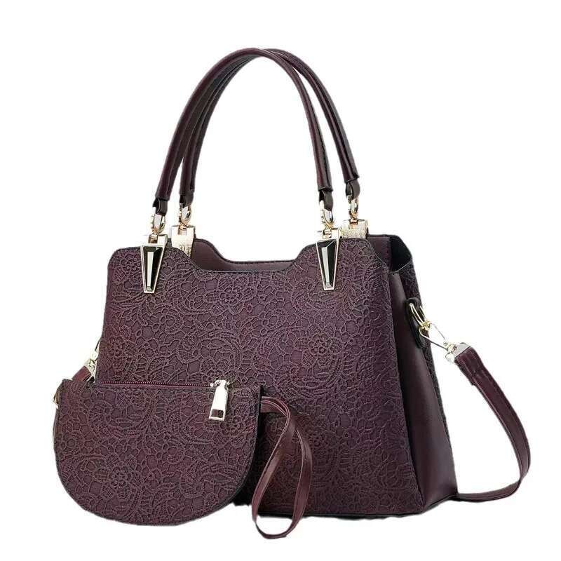 Large -Capacity Temperament Women Bag 2024 New Two -Piece Hand Handbag Fashion Printing Shoulder Crossbody Bags