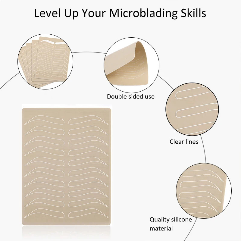 10pcs Microblading Eyebrow Practice Skin Silicone Tattoo Accessories Rubber Novice Make Up Trainning Fake Skin Beginner 250422