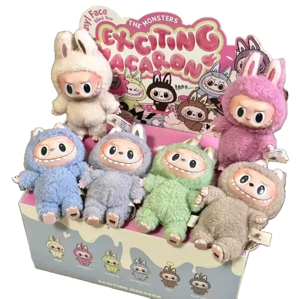 pop mzrt labubu heartbeat macaroon viny face blind box plush doll toy tide play doll