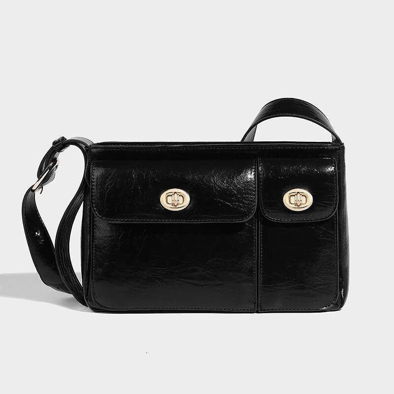 niche design twin autumn and winter new commuting versatile armpit diagonal cross double mouth mailman bag