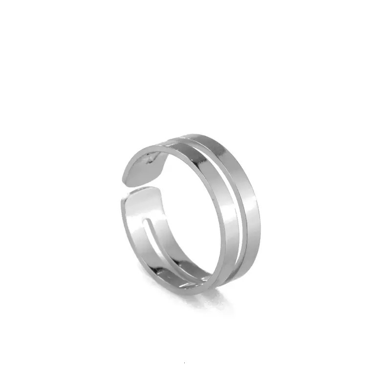 Top Source Jewelry Simple temperament Open Men's and Women's Stainless Steel Ring Handmade Decoration