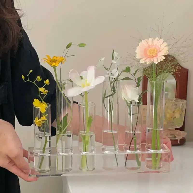 Test Tube Vase Small Ornament Glass Flower Rack Light Luxury High-end Flower Hydroponic Flower Arrangement Test Tube Vase C251124