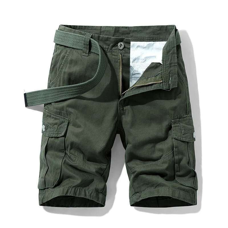 Summer Men's Baggy Multi Pocket Military Cargo Male Cotton Khaki Mens Tactical Shorts Short Pants 30-38 No Belt