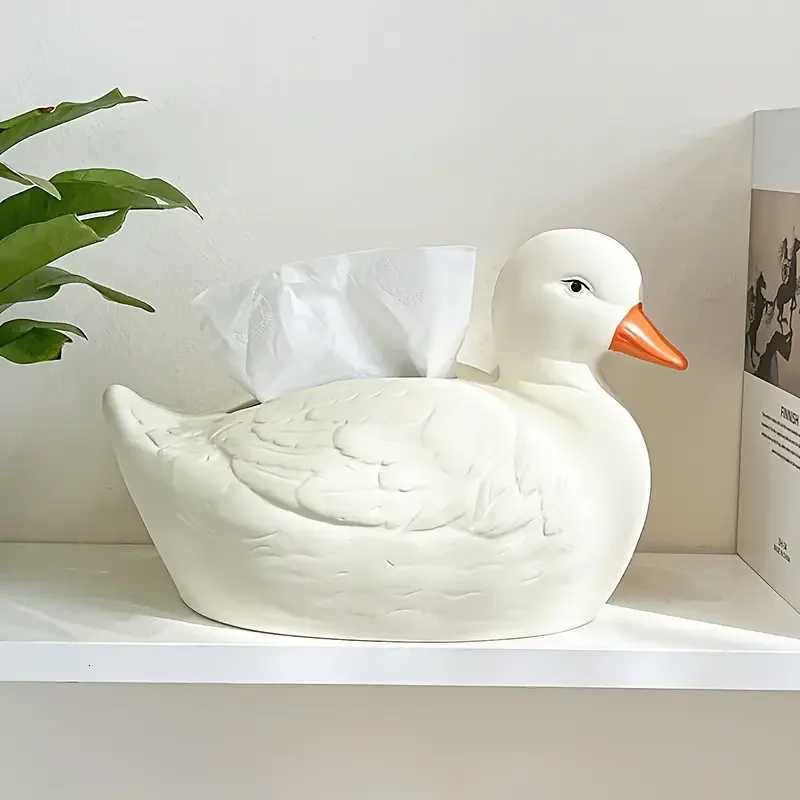 Cartoon Cute Psyduck Tissue Box Storage Box Paper Box Living Room Tea Table Decoration Creative Household OrnamentM251124