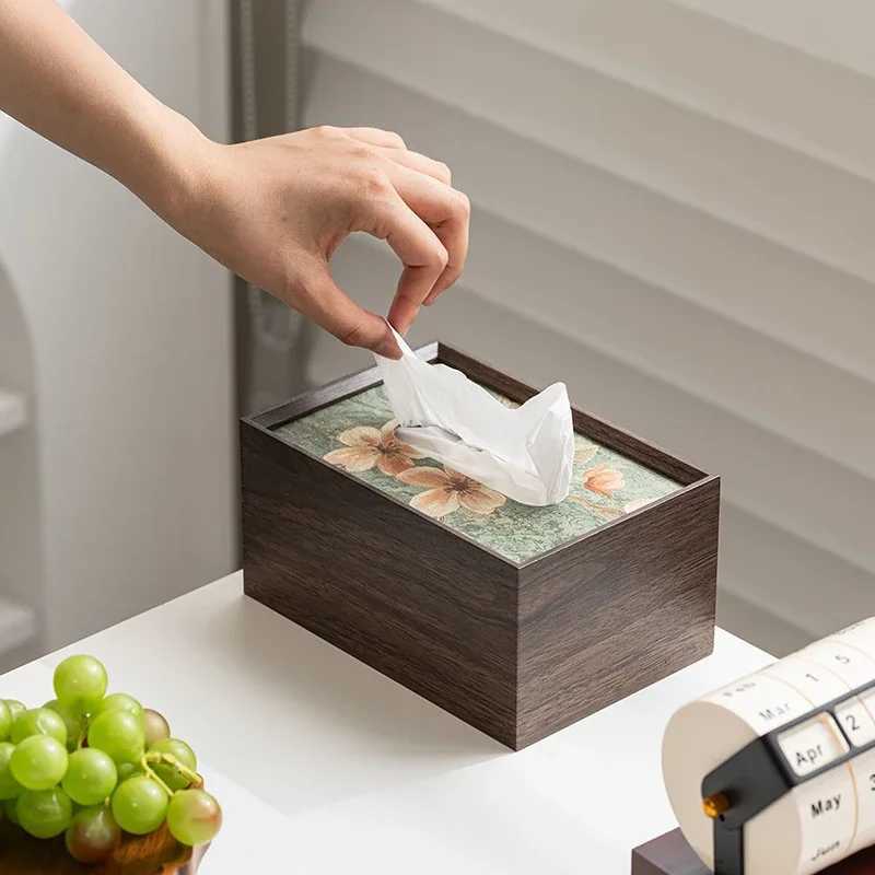 Household Tissue Box Dining Room Luxury Table Top Tissue Boxes Multifunctional Coffee Tables Storage Box Kitchen Napkin CaseM251124