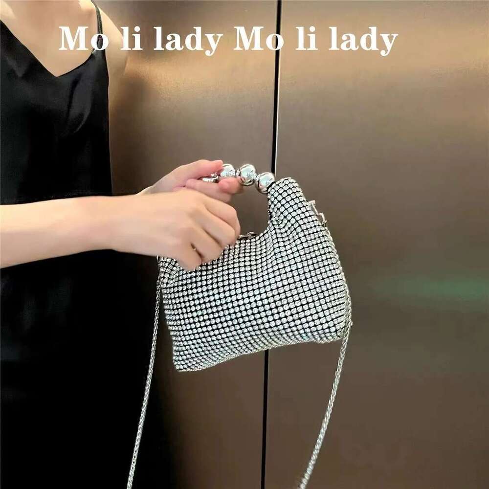 Designer Bag 2025 Designer Bag 2025 Designer Beads Beaded Women Handbag Crystal Hinestones Dia Evening Wedding Party Clutch Purse Shoulder Bag Luxury 