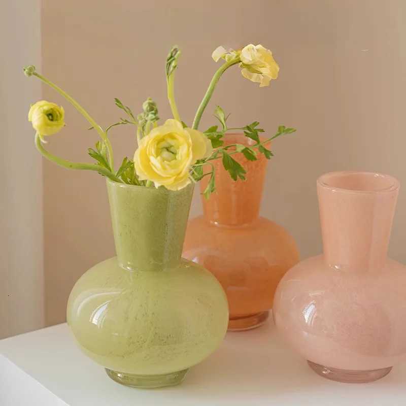 Colorful Glass Vase Decoration Light Luxury Living Room Desktop Flower Vase C251124