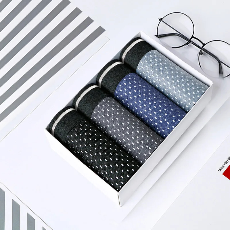 4 pieces of mens underwear fashionable boxer shorts mesh breathable and elastic largesized 250417