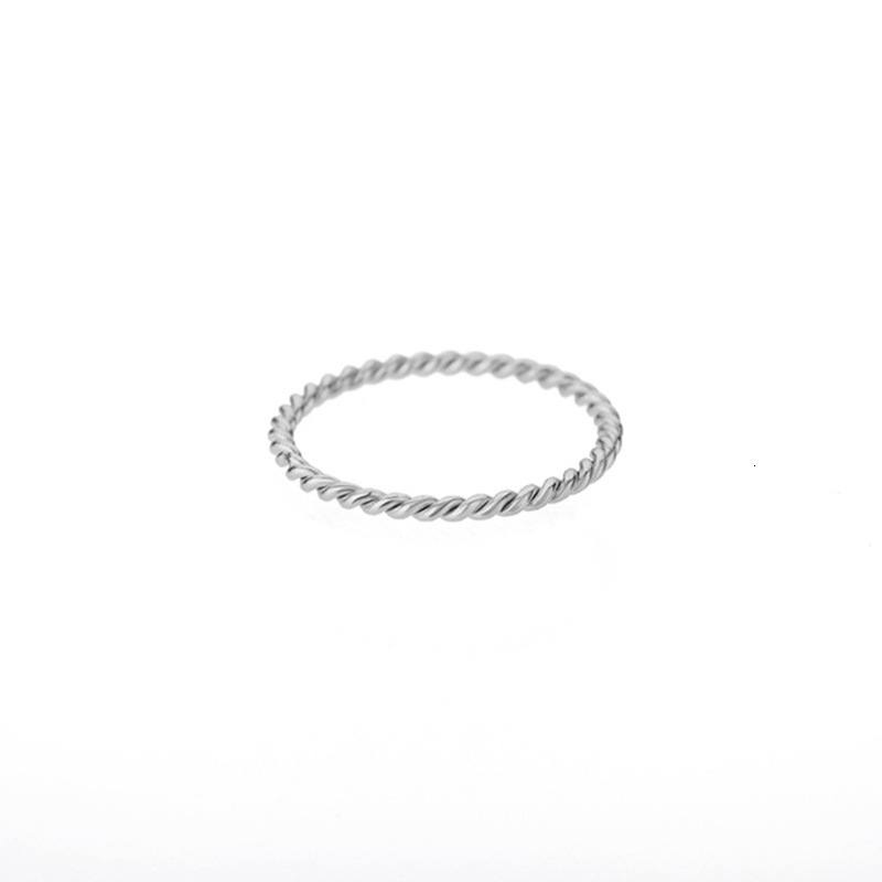 Top source double spiral titanium steel Fried Dough Twists ring with overlapping head accessories