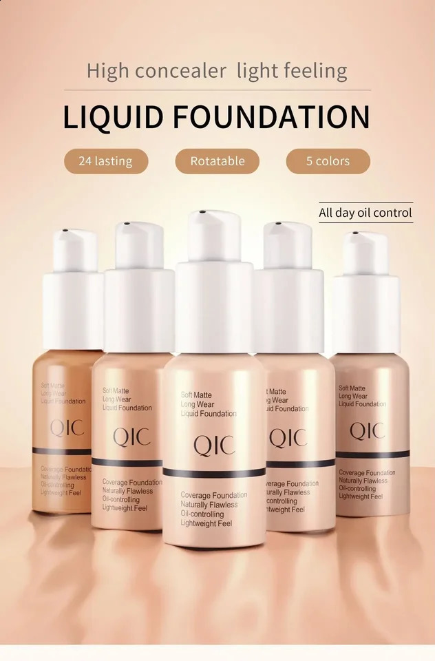 QIC soft matte liquid basic jewelry bright moisturizing oil control wheat veneer BB cream concealer makeup 250415