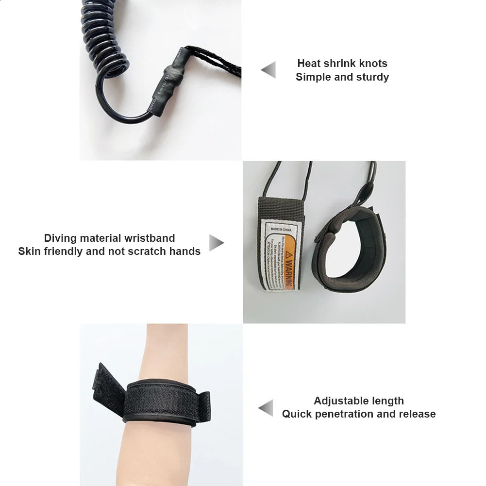 TPU surfboard strap adjustable coil SUP spring wristband upright paddle board leg short rope long board safety belt 250420
