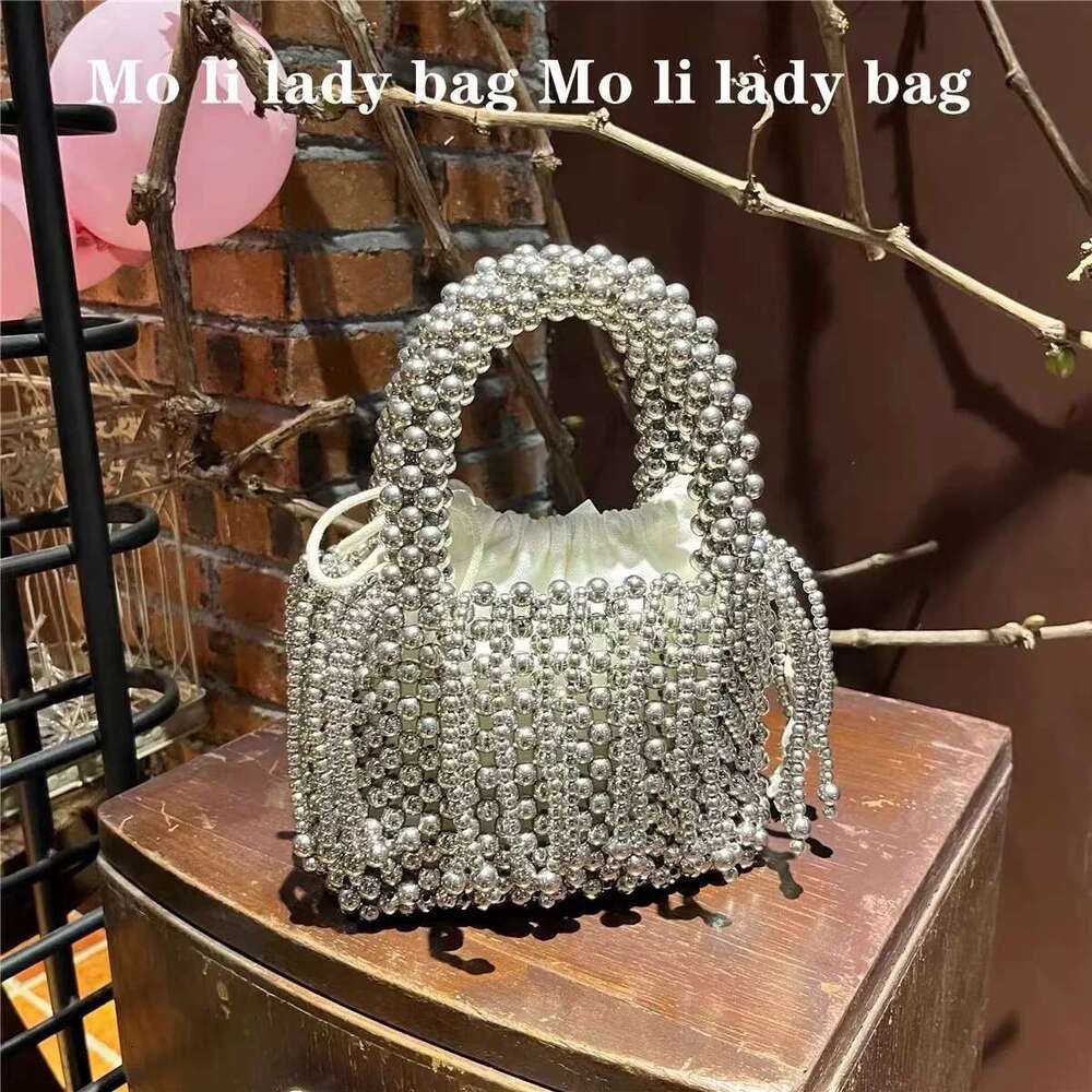 Designer Bag 2025 Design Sier Acrylic Beads Beading Handmade Square Women Handbag Evening Wedding Party Clutch Purse Shoulder Bag Luxury Bag Luxury Ba