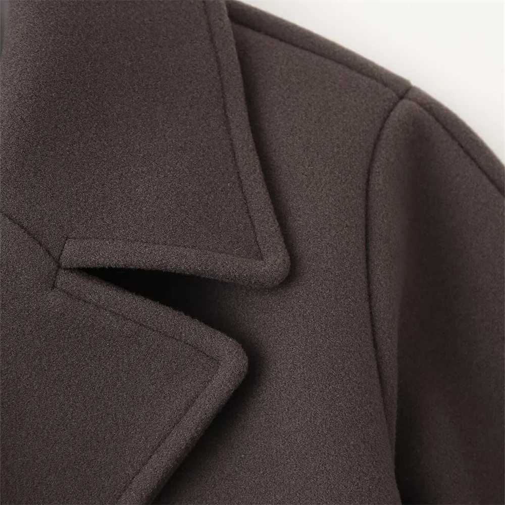 Autumn New Womens European and American Style Fashion Niche Double breasted Woolen Jacket Coat J251124