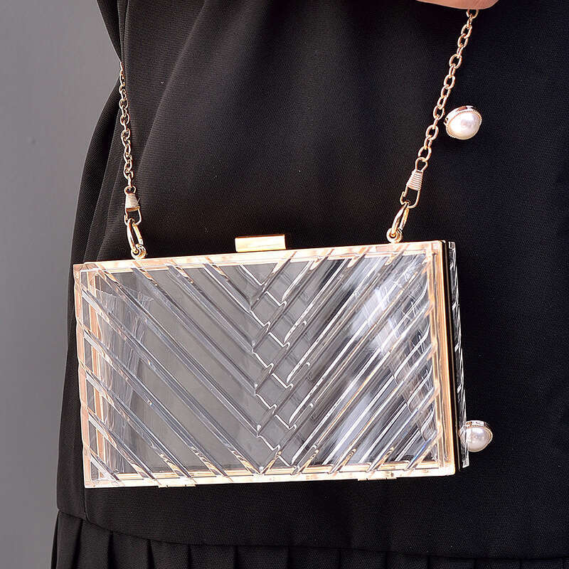 Dinner Bag New Acrylic Transparent Trendy Banquet Detachable Fashionable And Versatile Women S Bag Handbag KQ