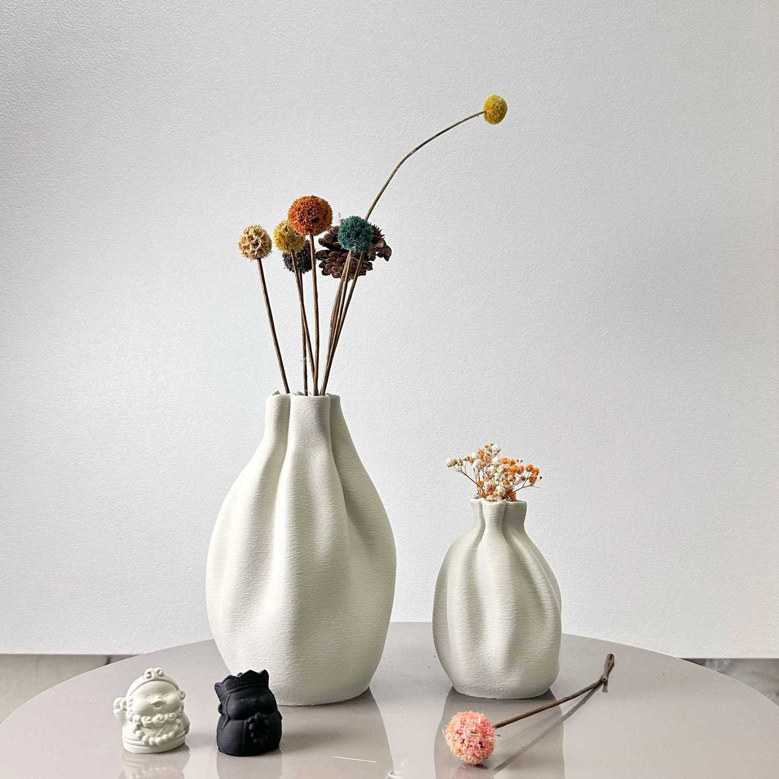 2-Piece Set of Fabric Vase Dried Flower Vase Suitable for Home Decoration Vase Ornaments Office Decoration Vase Ornaments Best Holiday Gift C251124