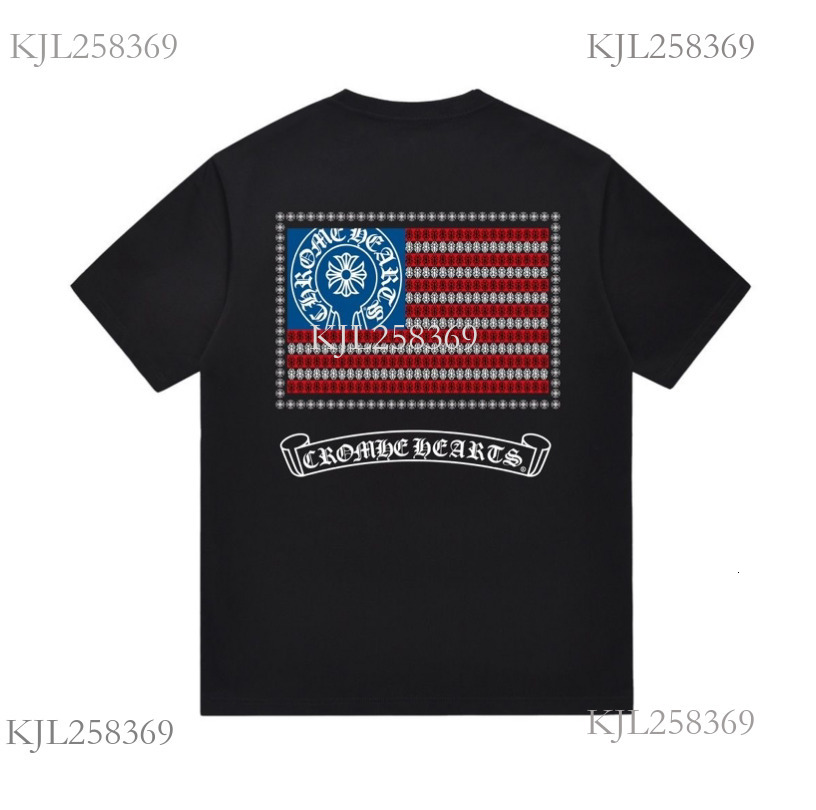 Chrome Men's Luxury Short-Sleeved Fashion Designer High-Quality Top Cross Trend Y2k