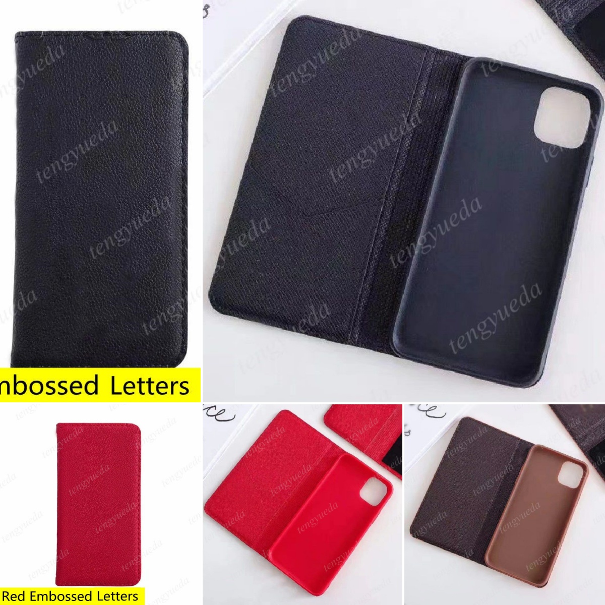 Phone Cases for iPhone 16 16pro 15 15pro 15plus 14 14pro 14max 13 12 11 pro max Top Deluxe Fashion Embossed Leather Card Holder Designer Wallet Cellphone Cover