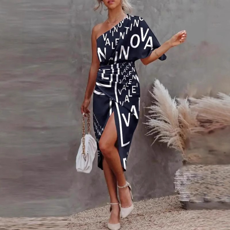 2022 summer sexy sleeveless off shoulder bag hip dress women