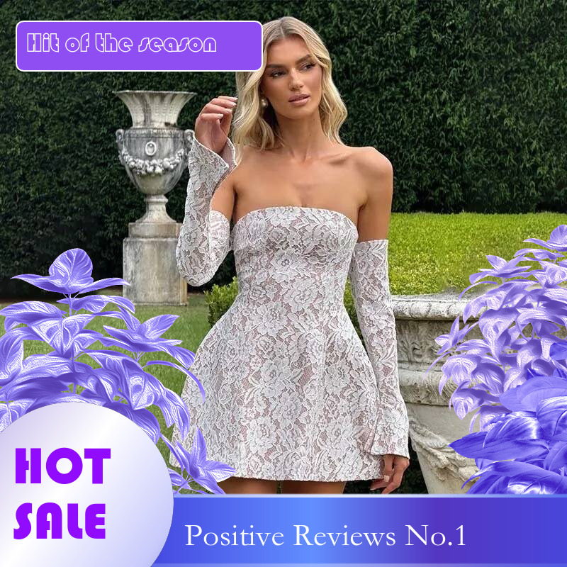 Dongdumaoyi Townlike Waist Wrap A Line Dress Women Mini Spring Summer Autumn Winter Lace Nightclub Sexy Party Dresses