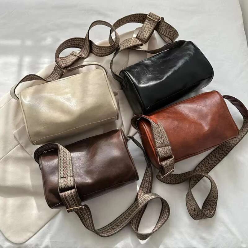 Women's Retro PU Leather Boston Handbag And Wallet Fashion Designer Crossbody Women's Casual Travel Pillow Shoulder Bag