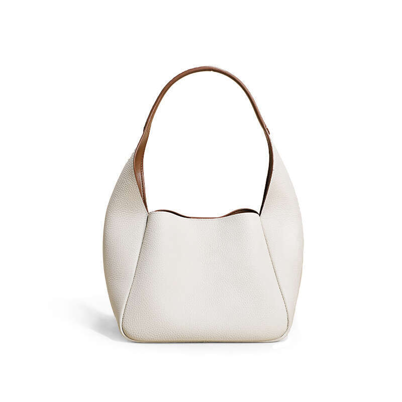 Genuine leather top layer cowhide bucket high-end single shoulder Guangzhou armpit bag, vegetable basket women's bag