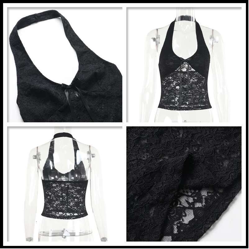 Dongdumaoyi Townlike Slim Bodycon Wrap Waist Lace Sexy Party Halter Crop Women Corset Top Summer Streetwear Women S Tight Underwear