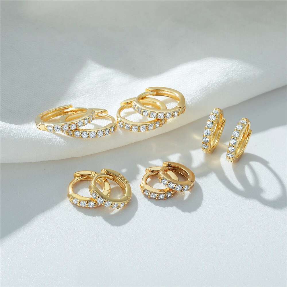 Aide D Color Moissanite Hoop For Women Sterling Sier Gold Plated 6/7/8/9Mm Versatile Classic Hie Earrings