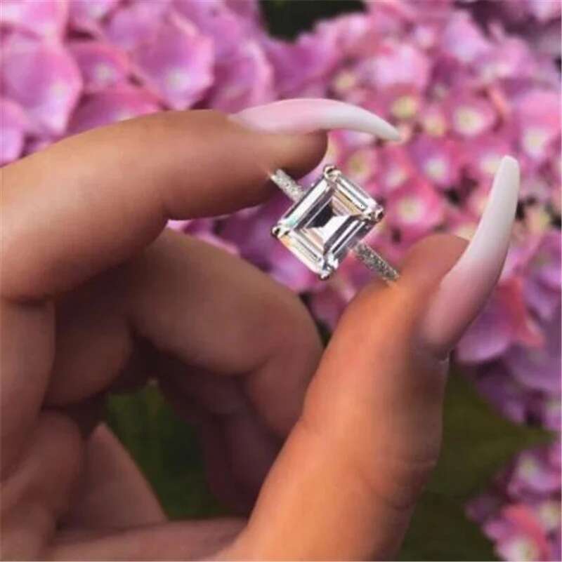 High Quality Original 925 Sterling Silver Diamond Wedding Engagement Cocktail Women Created Moissanite Rings Fine Jewelry gift