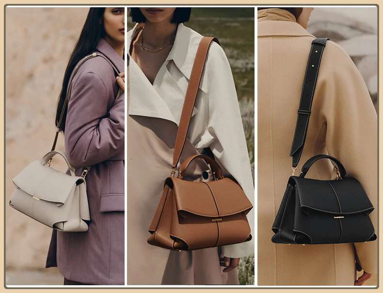 2025 High-End Fashion French Niche New Leather Hand Bill Shoulder Bag