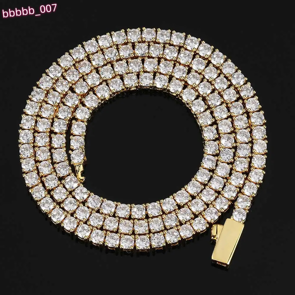 3mm 4mm 5mm 1 Row Tennis Chain Bling Zircon Copper Material Necklace Hip Hop Man and Women Iced Out Jewelry Free Engrave Name