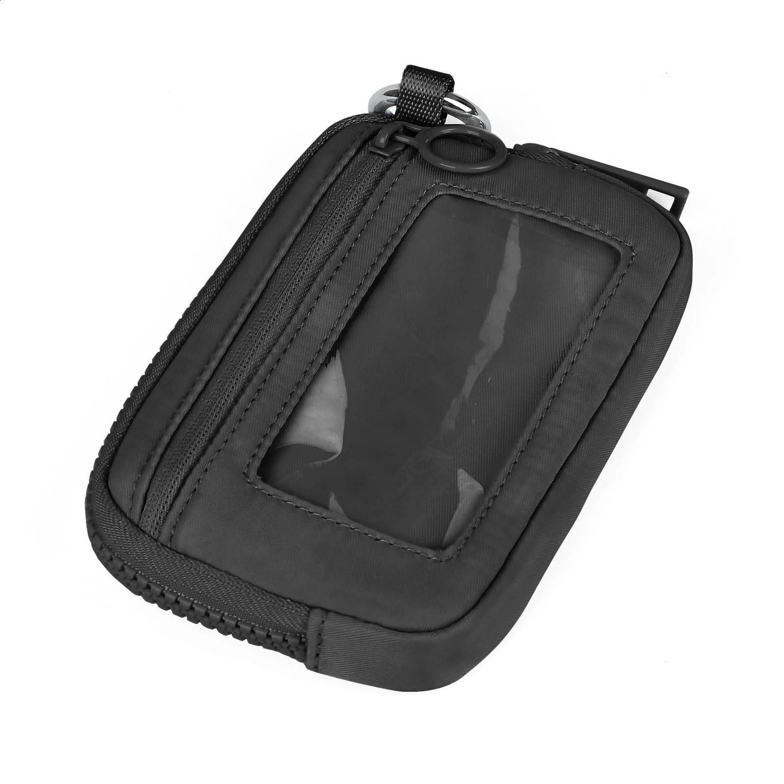 Womens Keychain Wallet The Iris Wallet Zip Waterproof Nylon Card Wallet Pouch Wristlet Zip Card Case with Clear ID Window R250424