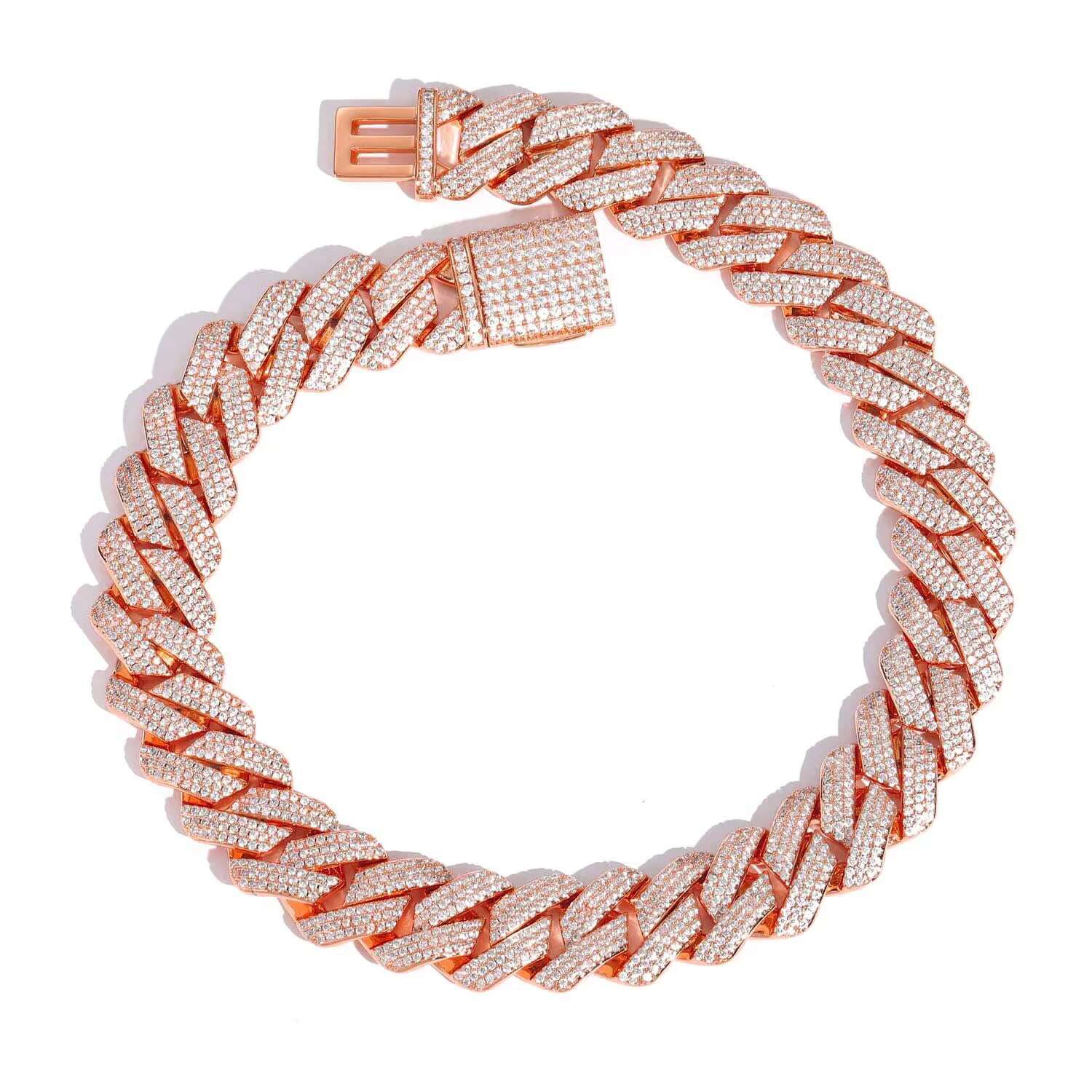 QX 20MM Custom Brass 18K Gold Plated Fashion Jewelry Hiphop Cuban Chain Zircon Necklace for Men Women