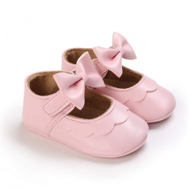 Infant Bowknot Soft Sole Crib Shoes Toddler Princess Baby Little Girl Shoes Kidszworld for Newborn 0-18M Months K0448