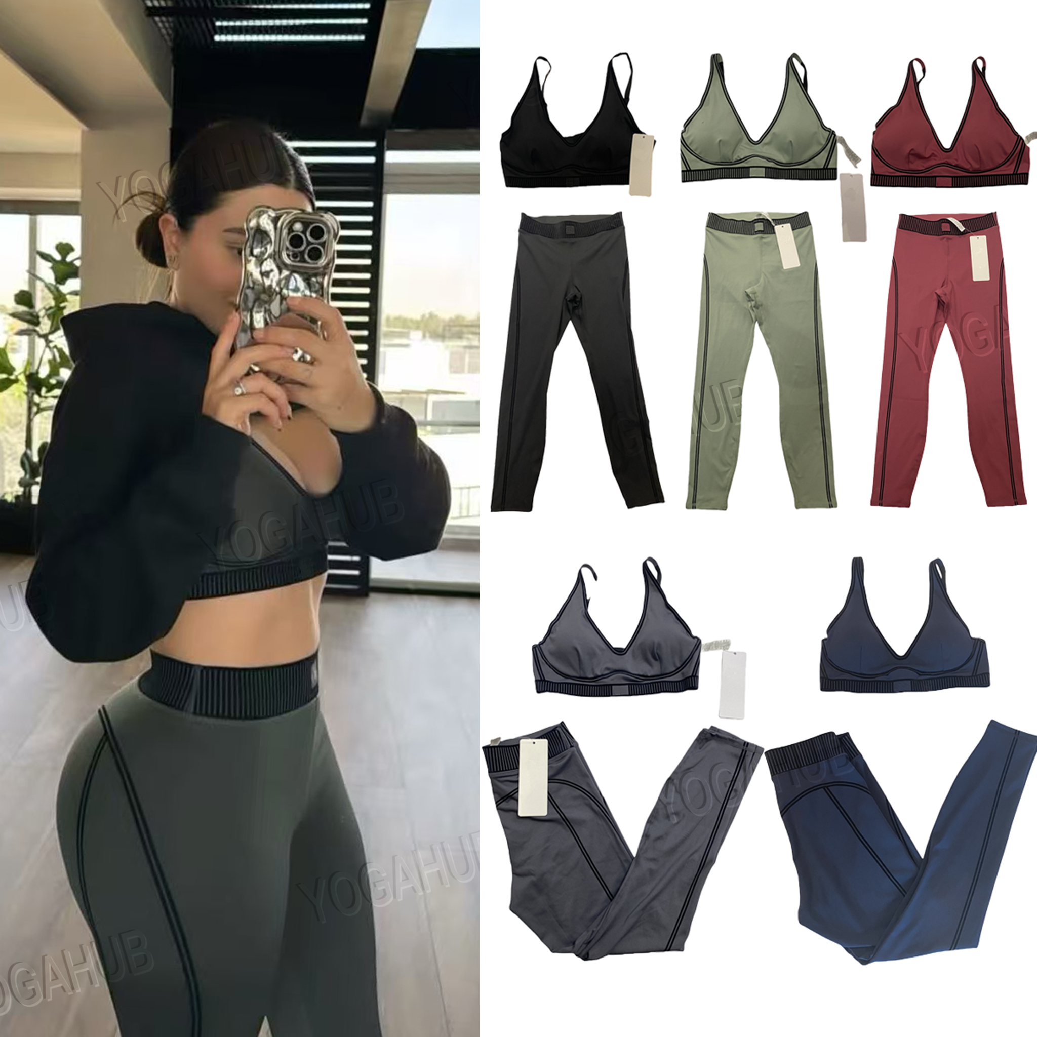 Women's Yoga Quick-drying Sports Bra Fashion High Waist Hip bra+legging Tummy Tights Breathable Yoga Fiess Running women clothes bra set suit