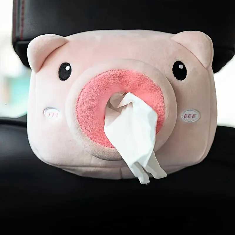1pc Cute Cartoon Car Tissue Box Plush Napkin Holder Universal Auto Home Room Paper Case Animal Decoration BracketM251124