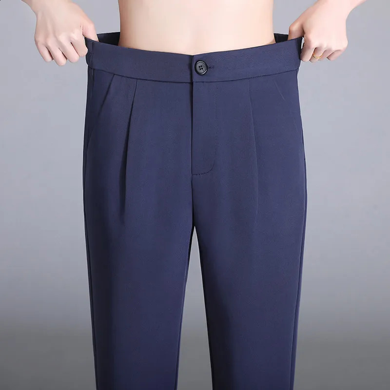 Blue High Waisted Narrow Version Straight Leg Pants For Womens Spring And autumn Loose Suit Pants Oversized Loose and Slimming 250421