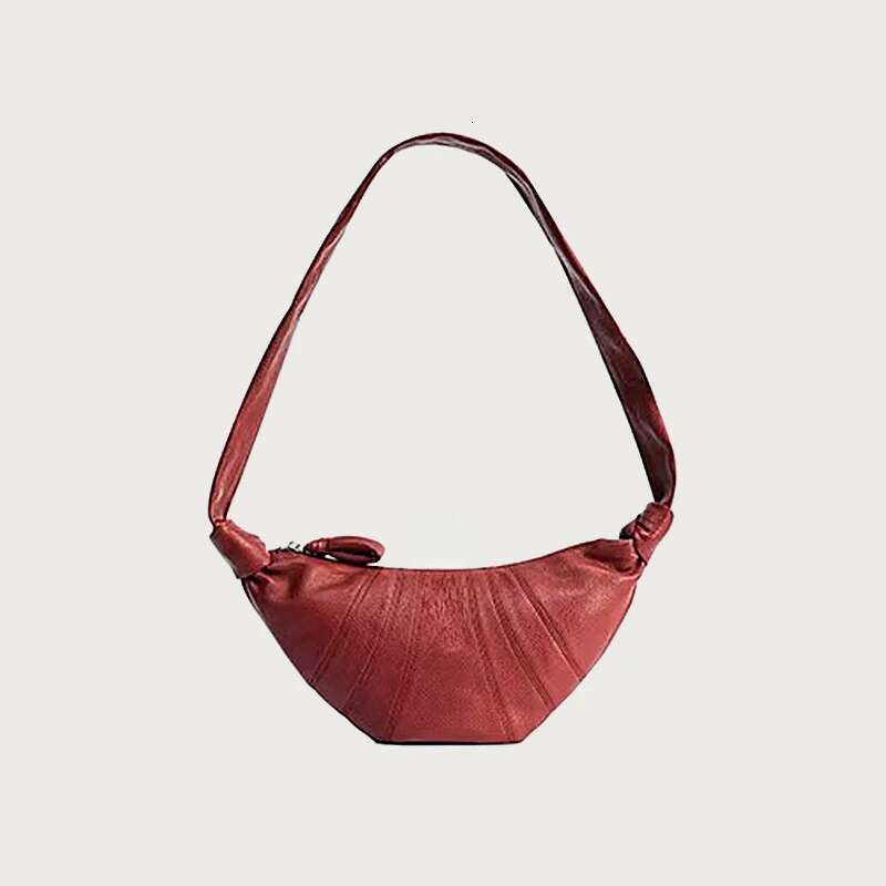 Luxury Designer Minimalist Croissant Commuter Crossbody Crescent Luxurious Small Leather Bag | Trendy Shoulder Purse