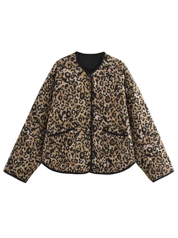 HXAO Lightweight Padded Jackets Outerwears Womens Quilted Jacket Woman Autumn Winter Coat Female Leopard New in Coats 2024 J251124