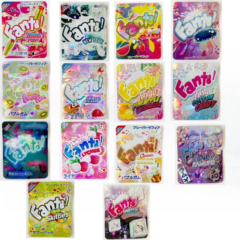 bulk 3.5g mylar bag aluminum foil holographic resealable pouch for dry goods candy nuts storage