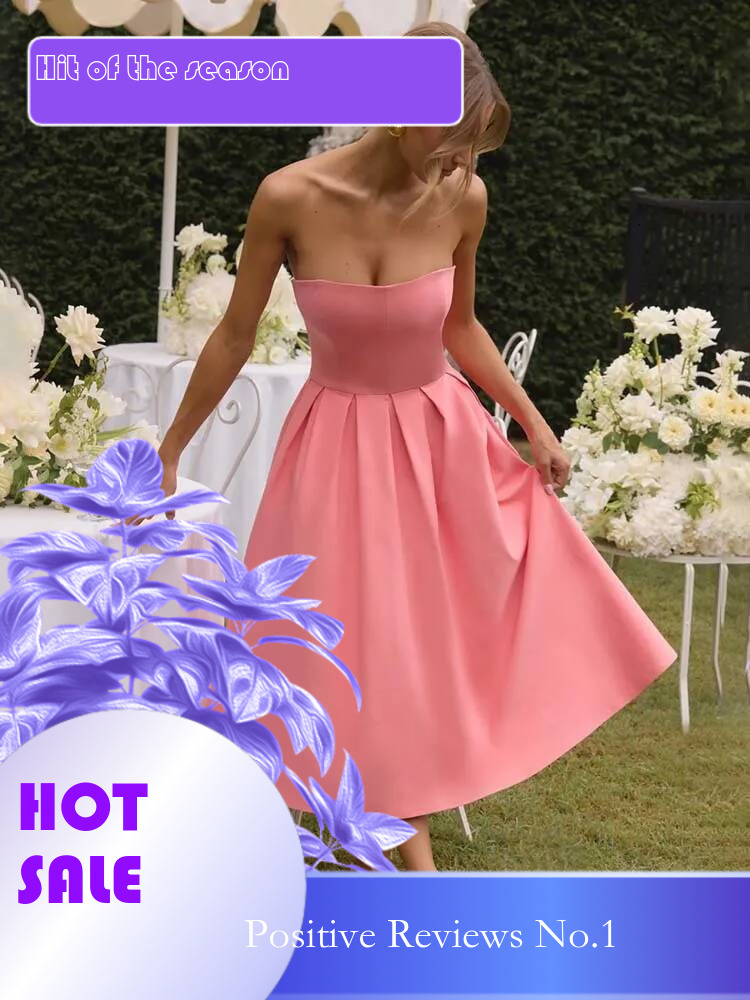 Dongdumaoyi Townlike Waist Wrap Pleated A Line Midi Long Dress Women Spring Summer Backless Nightclub Sexy Party Dresses