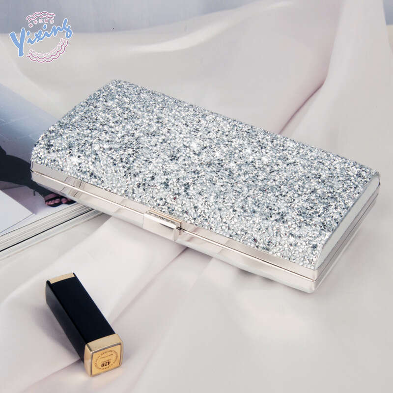 Dinner Bag Water Diamond PU Dinner Celebrity Handheld Party Banquet Wedding Evening Dress Hard Box Oblique Straddle Women S Bag KQ