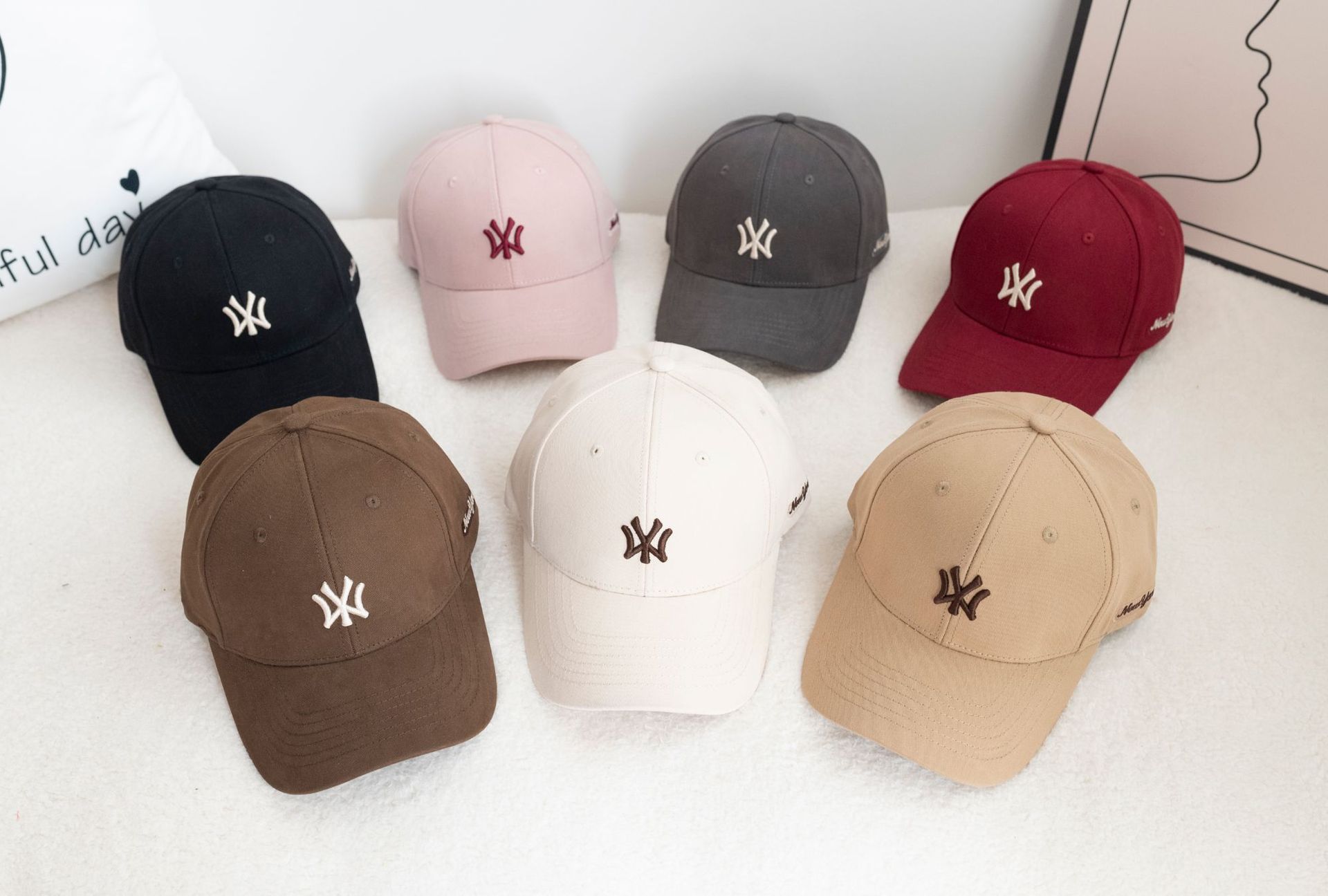 Couples baseball caps with three-dimensional embroidered letters wide-brimmed sunshade visor caps ins Y2K designer beanie bonnet winter hat luxe mens 