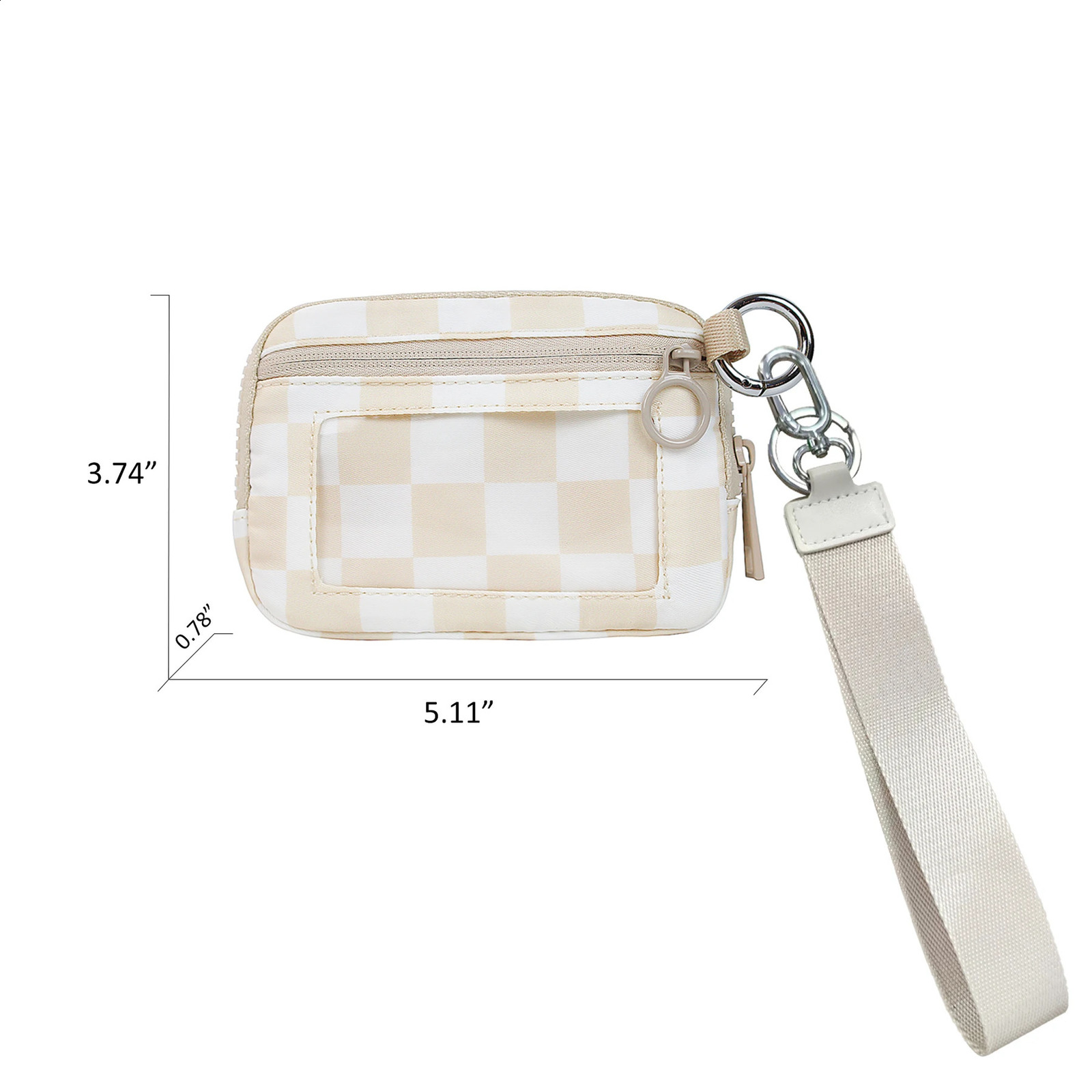 Womens Keychain Wallet The Iris Wallet Zip Waterproof Nylon Card Wallet Pouch Wristlet Zip Card Case with Clear ID Window R250424