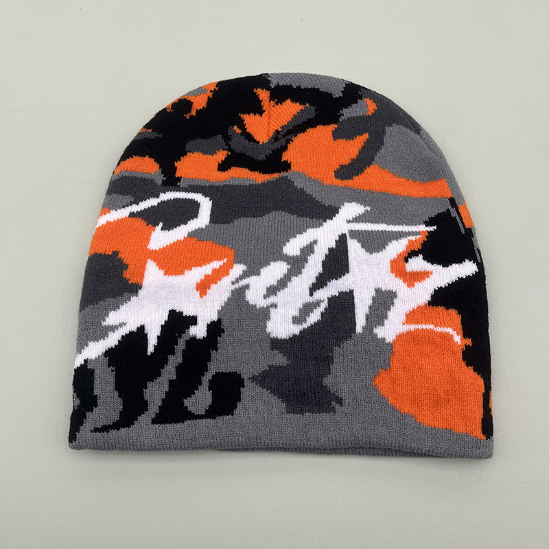 2025 Camouflage jacquard letter beanie Fashionable Hip-hop Pullover Hat Y2K designer beanie bonnet winter hat luxe mens beanie designer winter hat bea - view 5