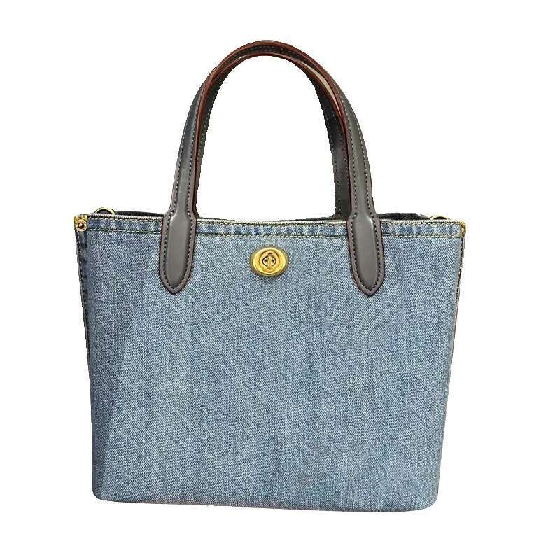 Casual Bags For Women 2024 New Denim Shoulder Messenger Shopping Bags Students Book Bag Handbags Large Tote For Girls