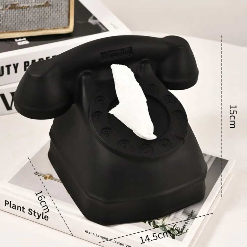 Ornament Silicone Tissue Box Retro Style Luxury Paper Box Nostalgic Telephone Shaped Paper Towel Box DesktopM251124