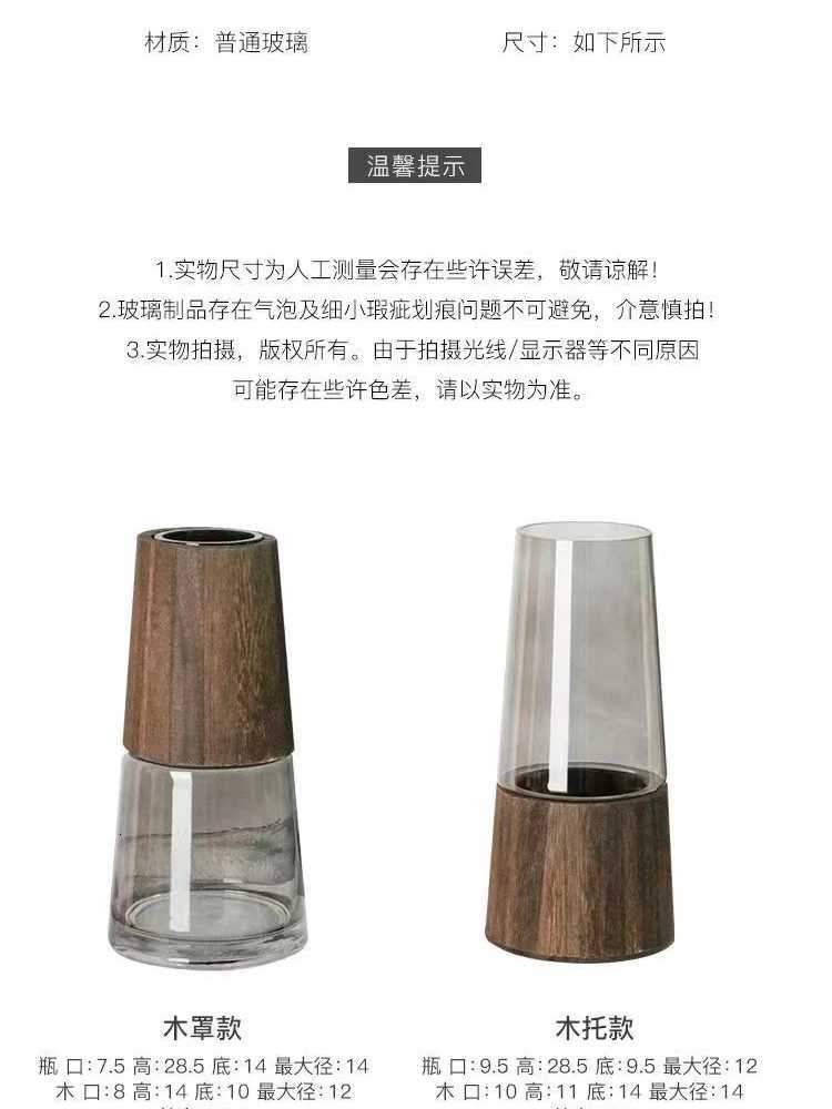 Nordic Light Luxury Simple Tabletop Glass Vase Landing South Bamboo Hydroponic Ware Transparent Tabletop Vase Decoration C251124